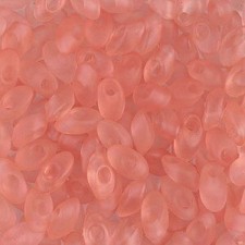 Miyuki long Magatama beads 4x7mm - Matted transparent peach LMA-2103F